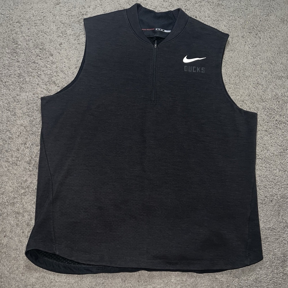 Nike Tiger Woods Collection 1/4 Zip Athletic Golf Pullover Vest 2XL Oregon Ducks